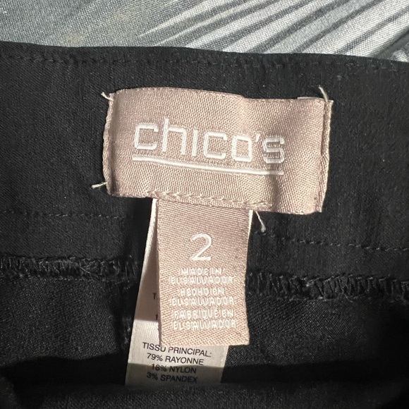 Chico stylish shorts. Black, size 2 in Chicos sizing. Barely worn - Picture 2 of 3